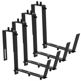 4Pcs Adjustable Planter Box Brackets Flower Box Holders Window Boxes Planters Hooks No Drill Railing Planter Mounts For Windowsills Garden Fences (Color: Black)
